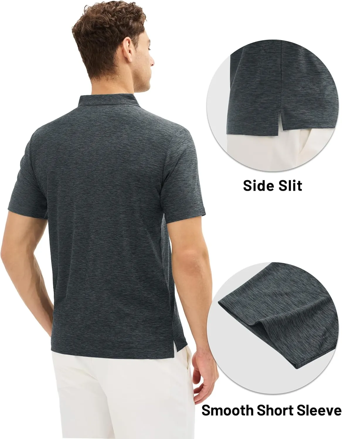 MAGCOMSEN Mens Polo Shirts Dry Fit Golf Shirts Moisture Wicking Athletic Workout Golf Polo Tees Casual Collared Shirt
