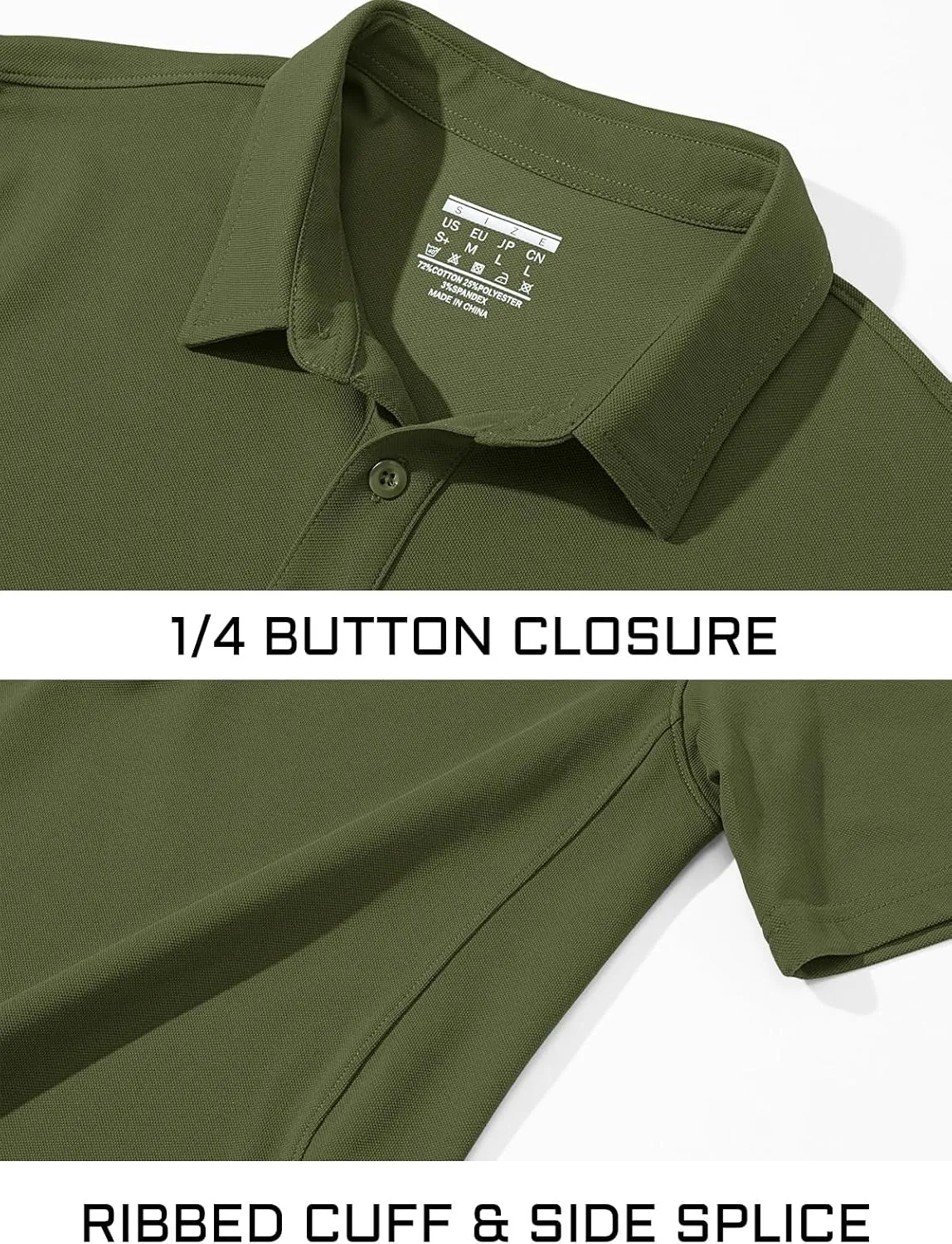 MAGCOMSEN Men's Polo Shirts Short Sleeve Cotton Pique Golf Shirt Casual Collared Shirt Lightweight Work Shirts with 3 Buttons