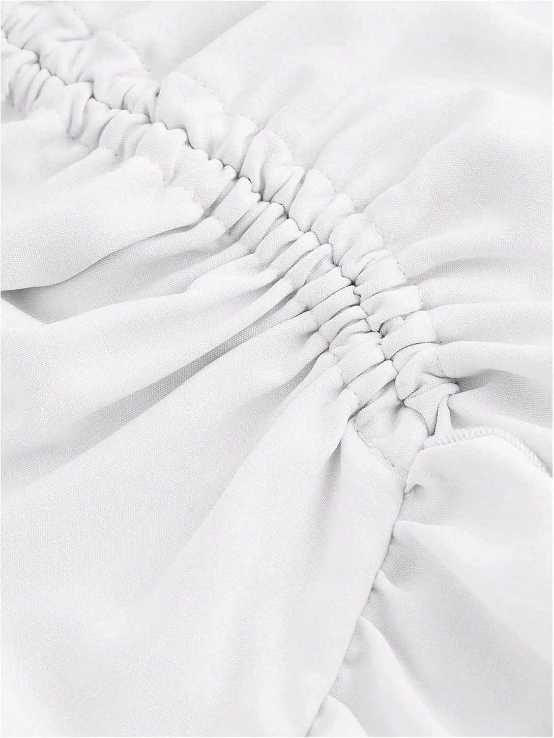 MakeMeChic Women's Ruched Ruffle Hem Tiered High Low Asymmetrical Drawstring Maxi Long Skirts