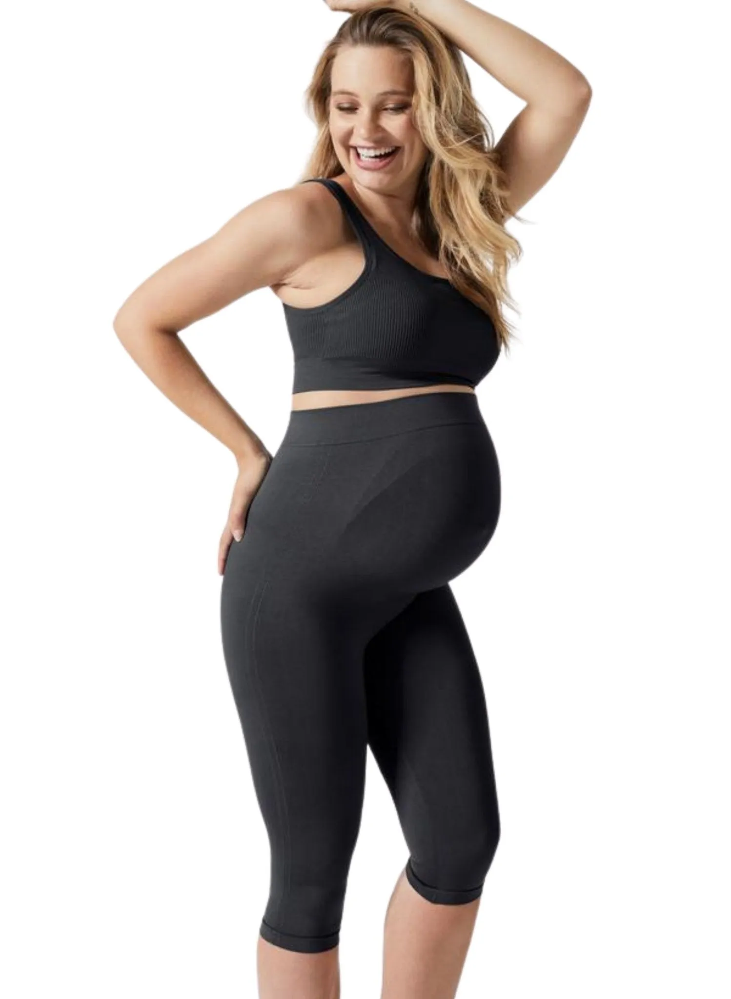 Maternity Belly Support Crop Legging - Black