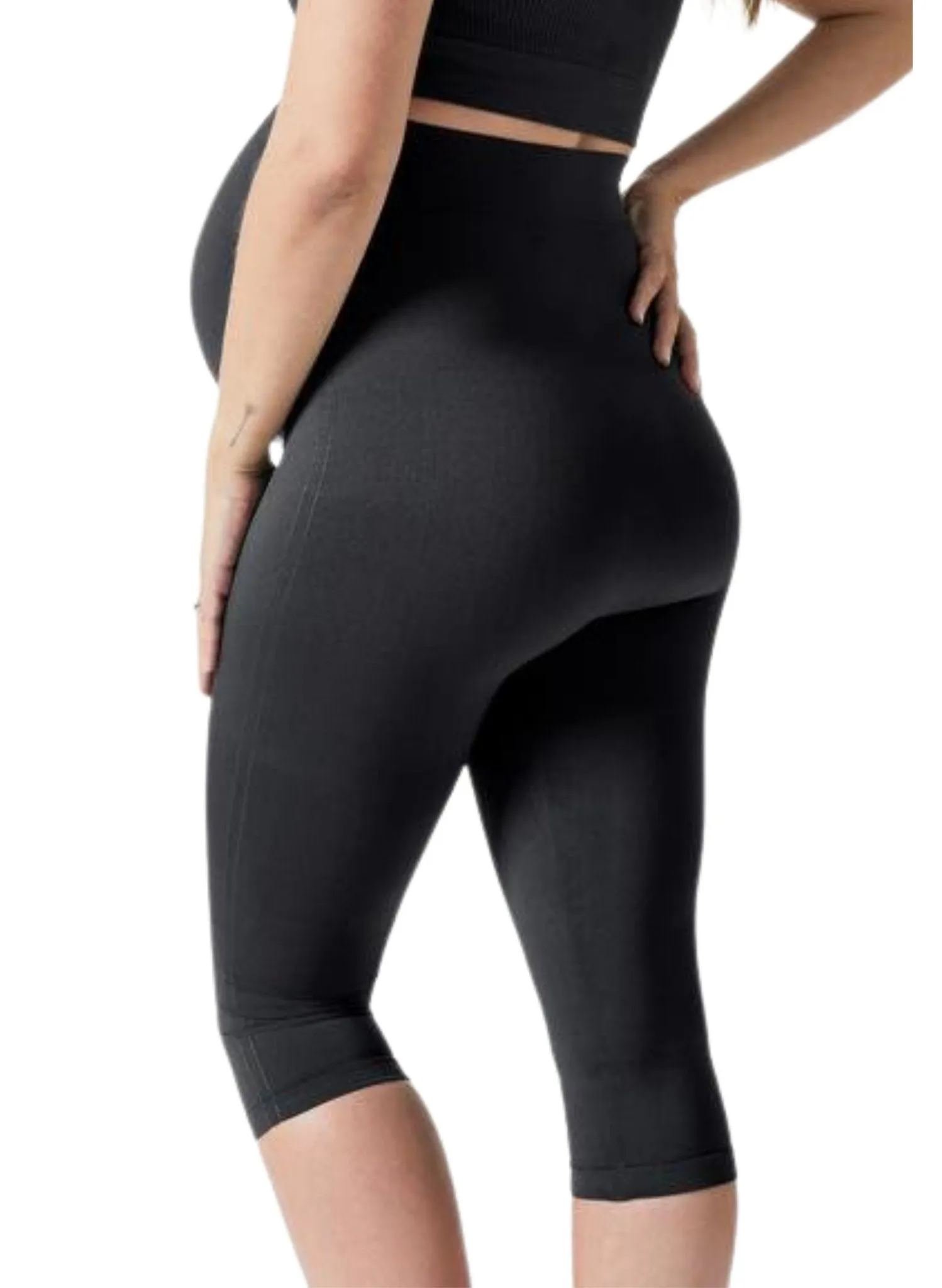 Maternity Belly Support Crop Legging - Black