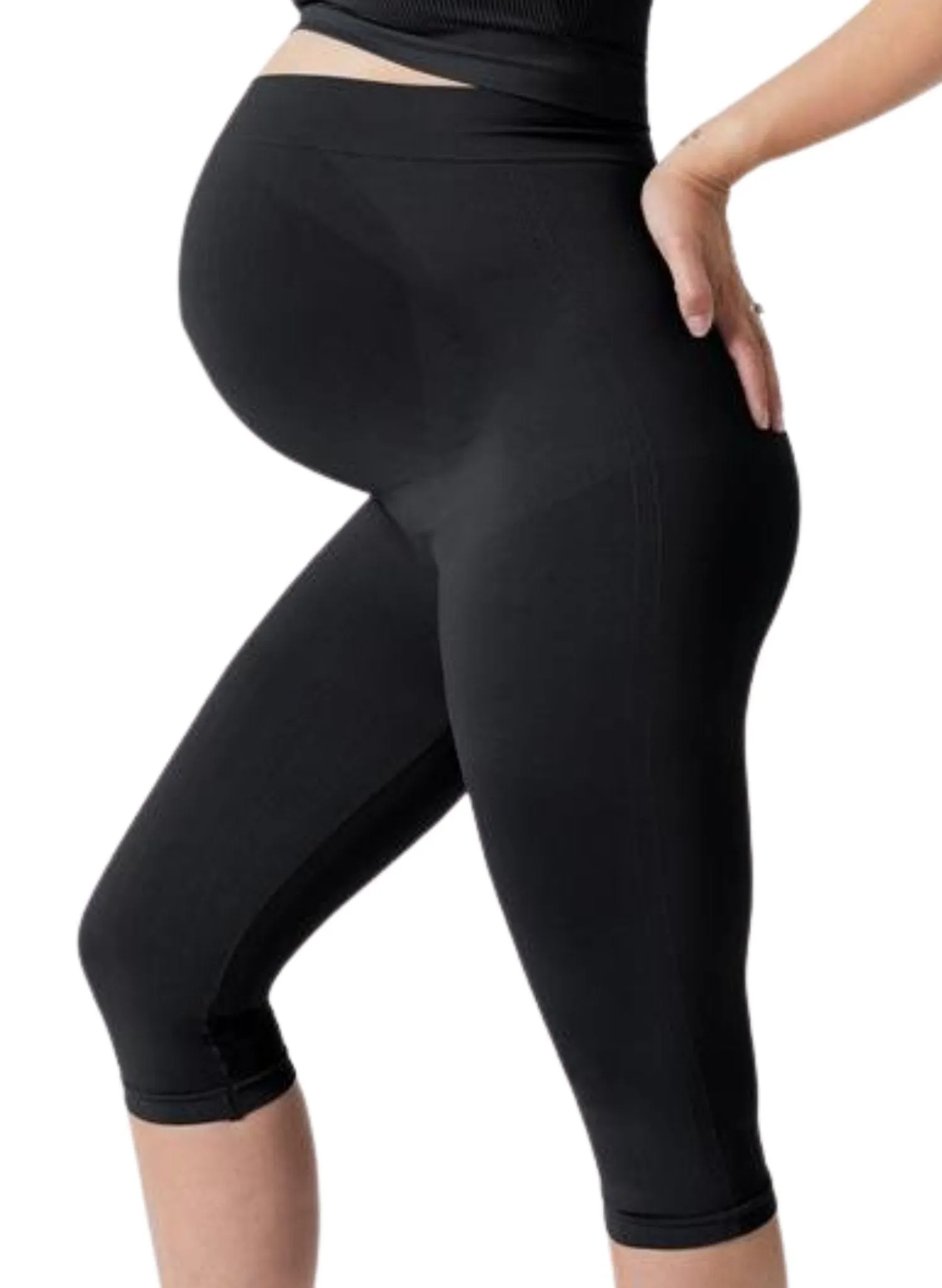 Maternity Belly Support Crop Legging - Black