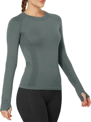 MathCat Workout Shirts for Women Long Sleeve, Workout Tops for Women, Quick Dry Gym Athletic TopsSeamless Yoga Shirts