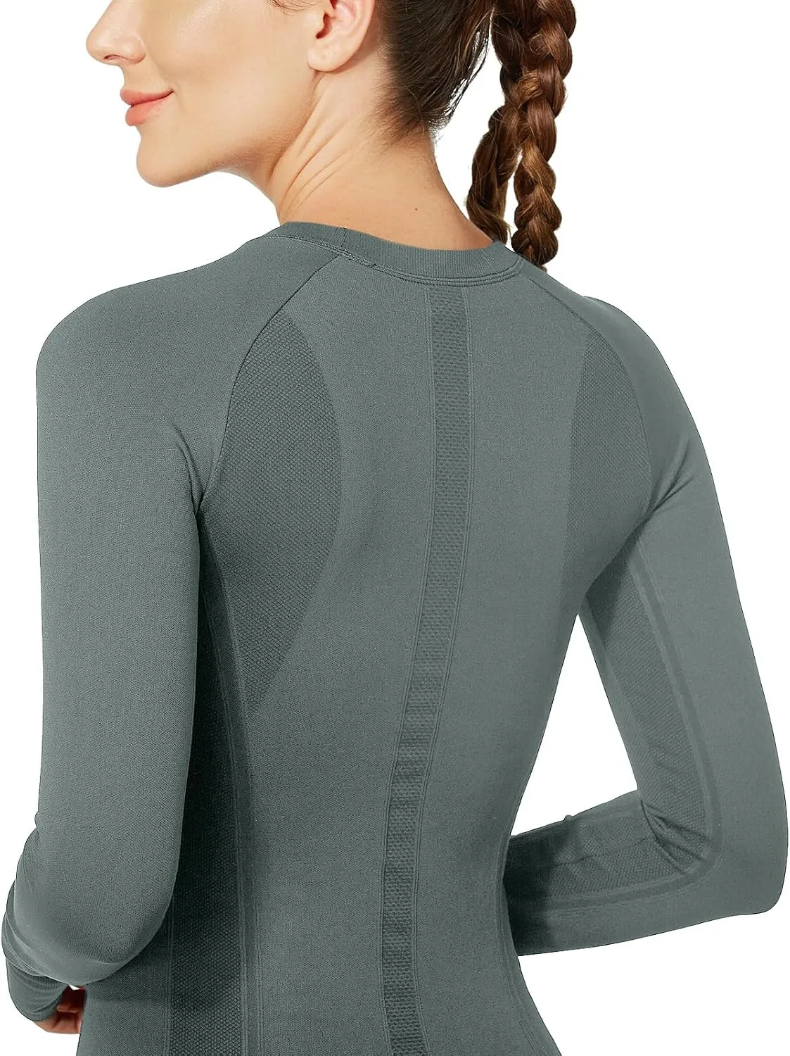 MathCat Workout Shirts for Women Long Sleeve, Workout Tops for Women, Quick Dry Gym Athletic TopsSeamless Yoga Shirts