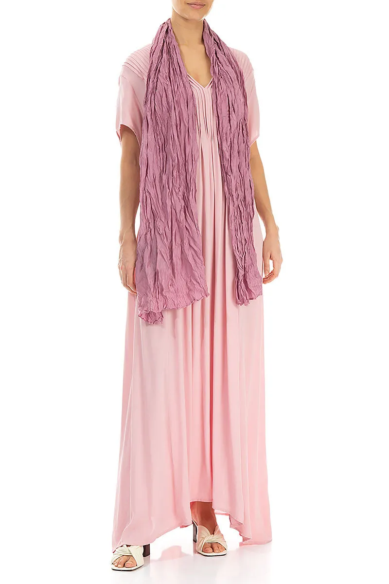 Mauve Taupe Crumpled Silk Bamboo Scarf