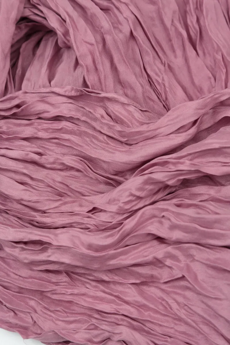 Mauve Taupe Crumpled Silk Bamboo Scarf