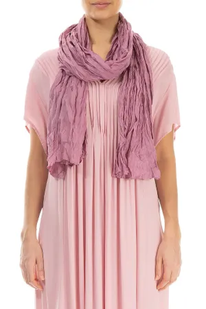 Mauve Taupe Crumpled Silk Bamboo Scarf