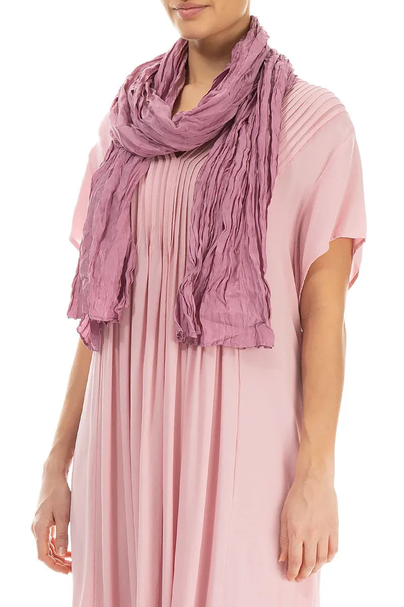 Mauve Taupe Crumpled Silk Bamboo Scarf