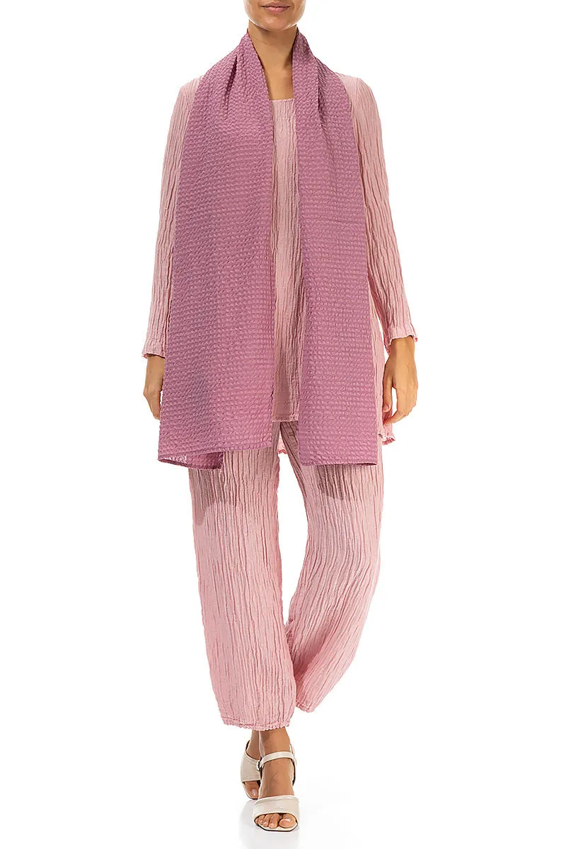 Mauve Taupe Textured Silk Scarf