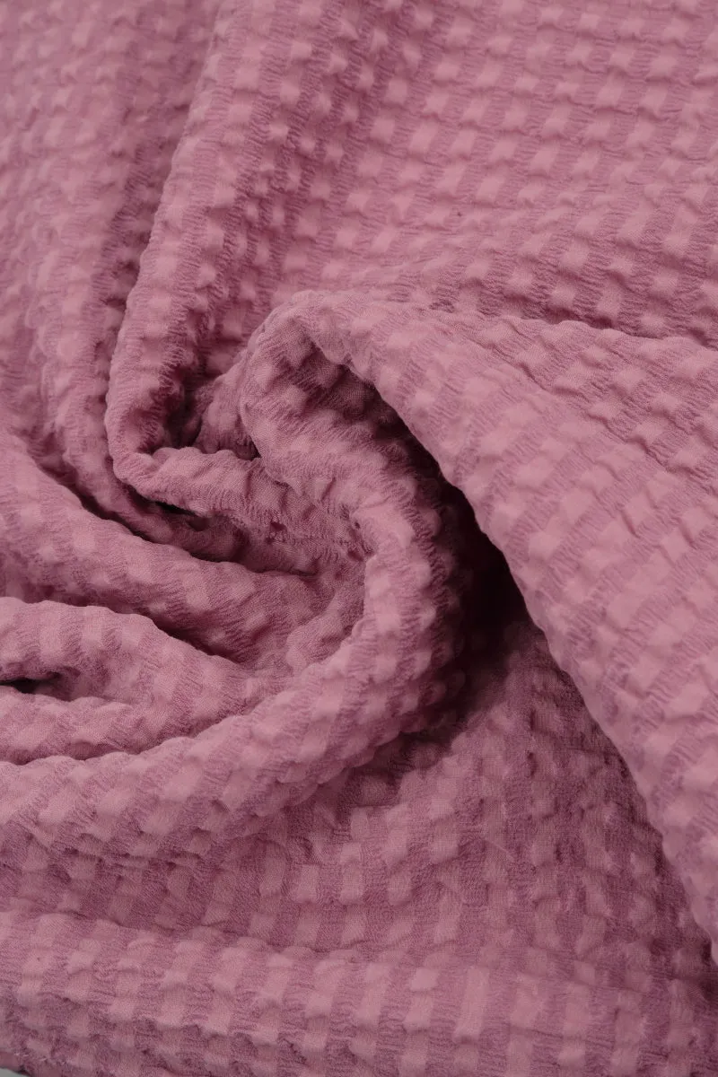 Mauve Taupe Textured Silk Scarf