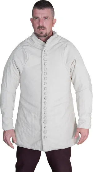 Medieval Gambeson Real Armor Quilted Gambeson with Buttoned Thick Padded Coat Canvas Cotton with Three Layers of Padding