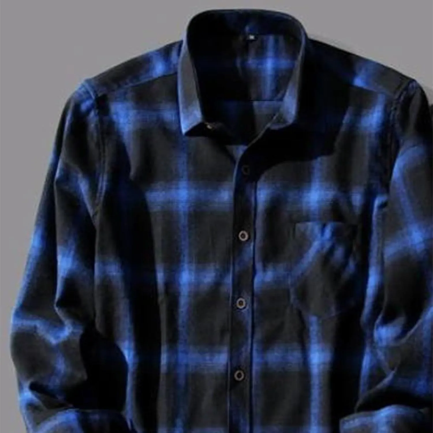 Mens Button Down Shirt Regular Fit Long Sleeve Buffalo Plaid Lapel Camp Shirts Casual Lightweight Jacket Fashion Tops