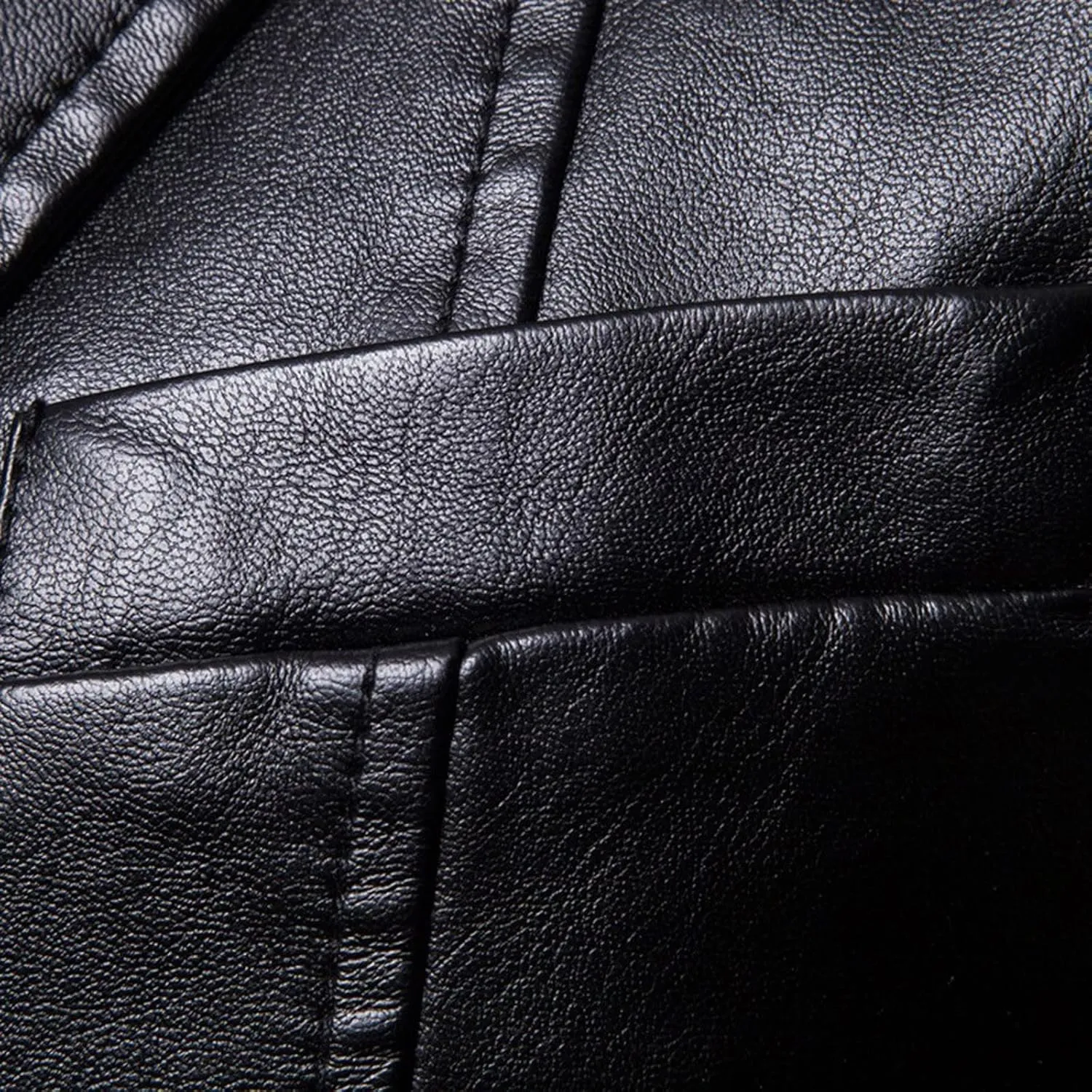 Men's Casual Coat Solid Leather Faux Single Breasted Blazers Jacket Slim Lapel Collar Pocket Warm Motorcycle Suit