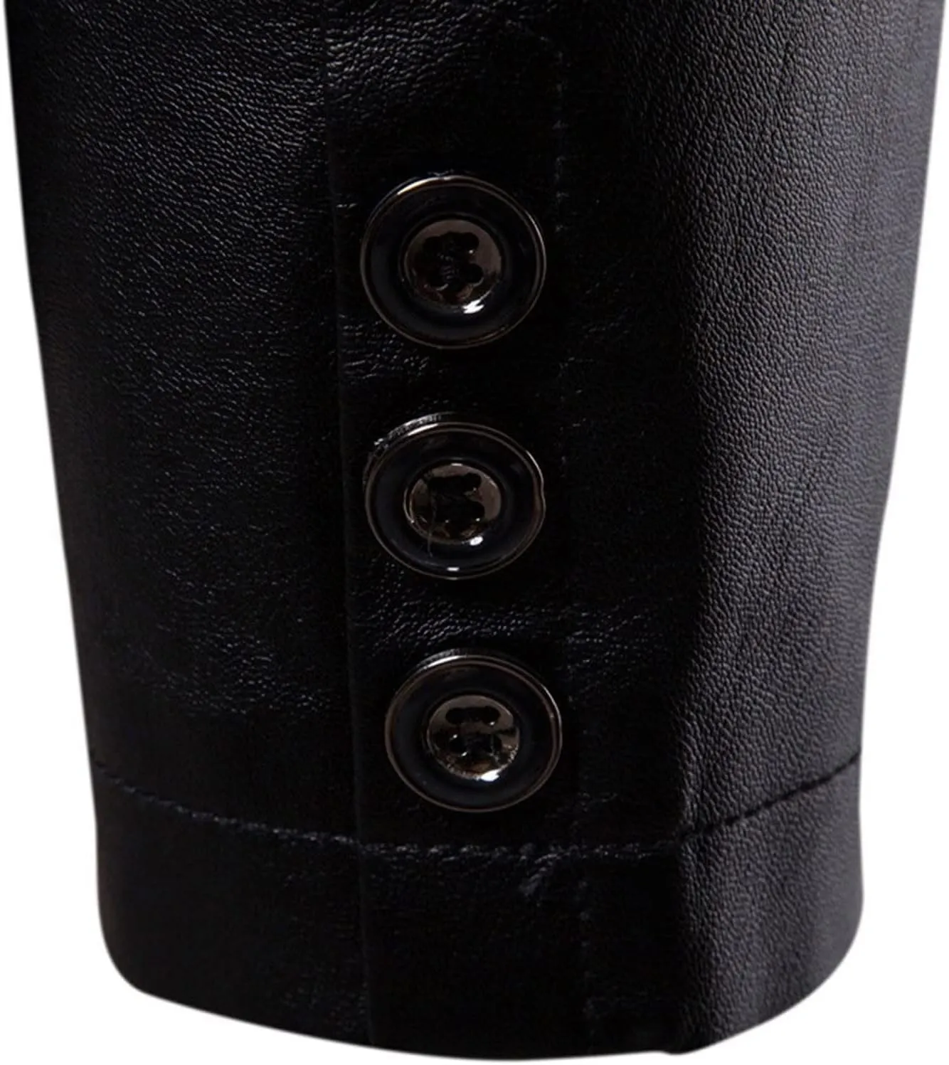 Men's Casual Coat Solid Leather Faux Single Breasted Blazers Jacket Slim Lapel Collar Pocket Warm Motorcycle Suit
