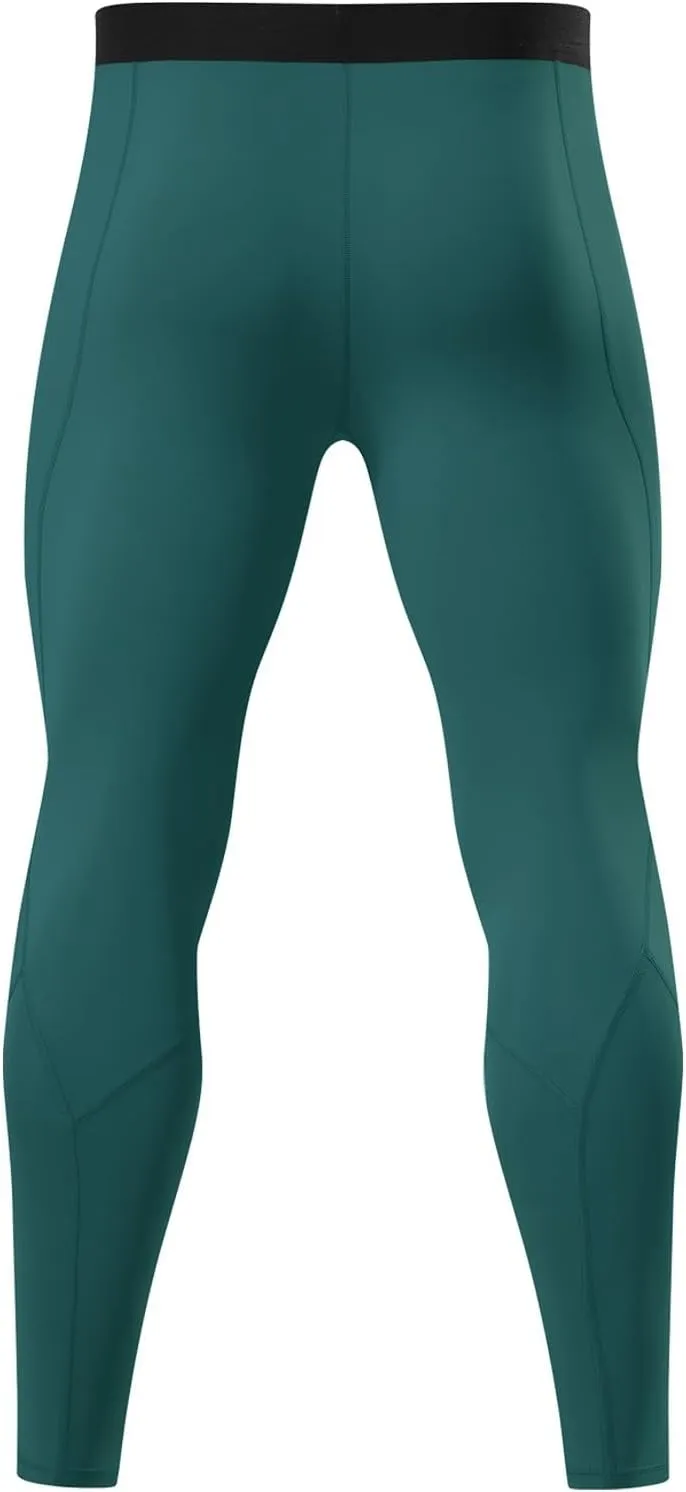 Men's Compression Leggings High Stretch Athletic Base Layer Quick Dry Slim Elastic Waistband Gym Running Workout Daily