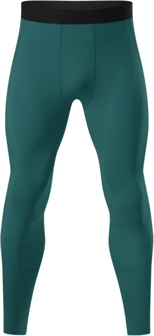 Men's Compression Leggings High Stretch Athletic Base Layer Quick Dry Slim Elastic Waistband Gym Running Workout Daily
