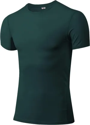 Mens Compression Shirts Short Sleeve Athletic Compression Tops Dry Fit Running T-Shirt Sports Base Layer Undershirts