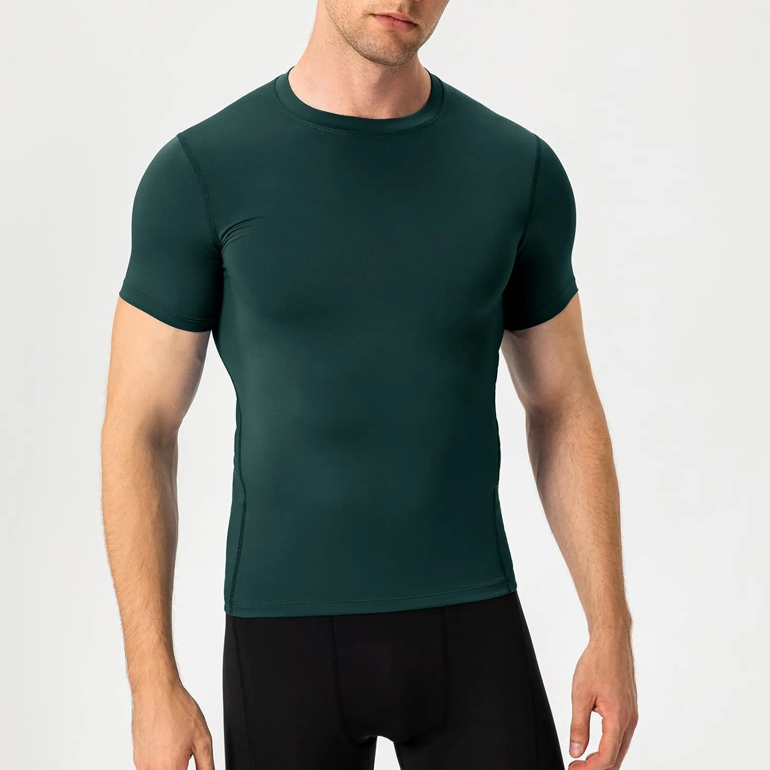 Mens Compression Shirts Short Sleeve Athletic Compression Tops Dry Fit Running T-Shirt Sports Base Layer Undershirts