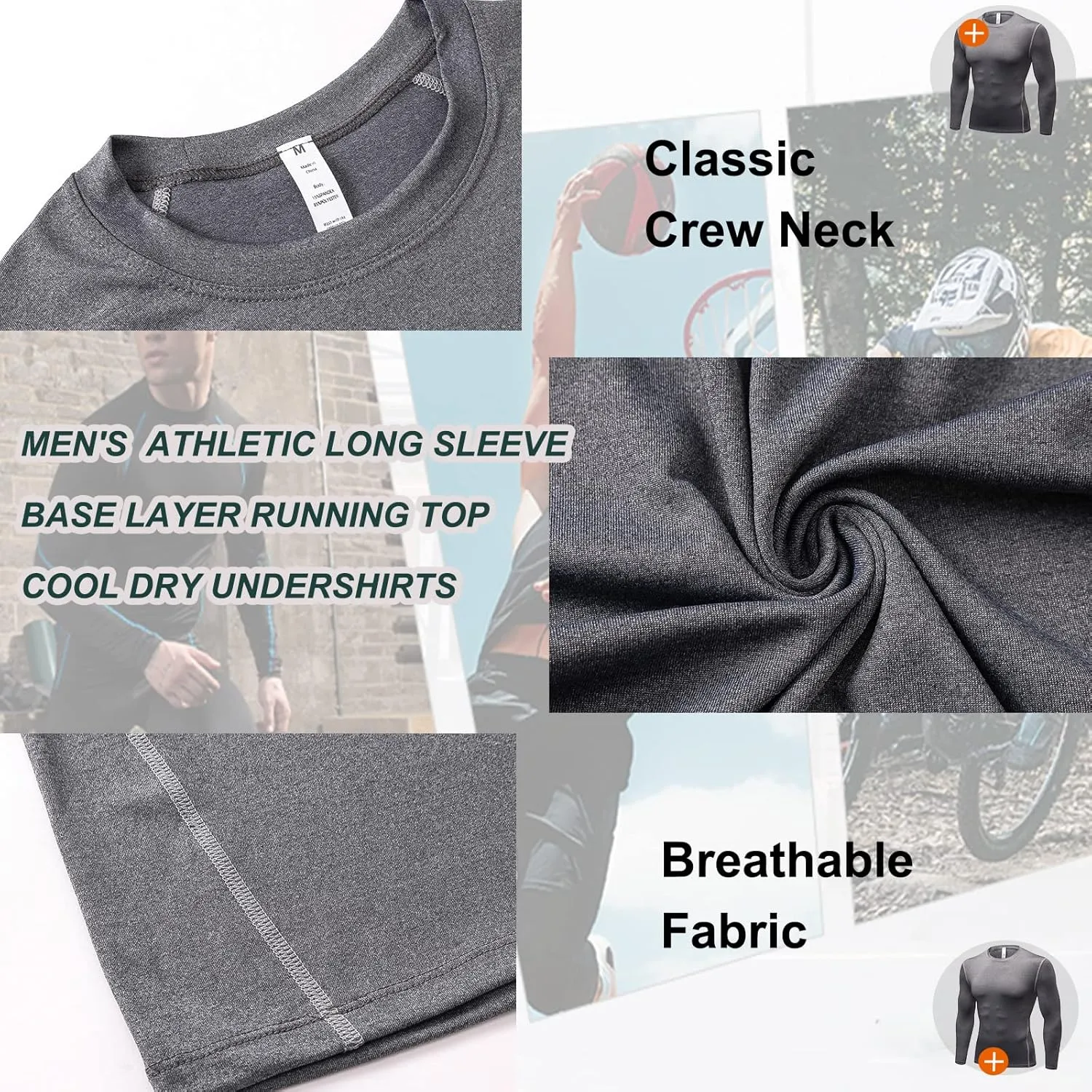 Mens Compression Shirts Short Sleeve Athletic Compression Tops Dry Fit Running T-Shirt Sports Base Layer Undershirts