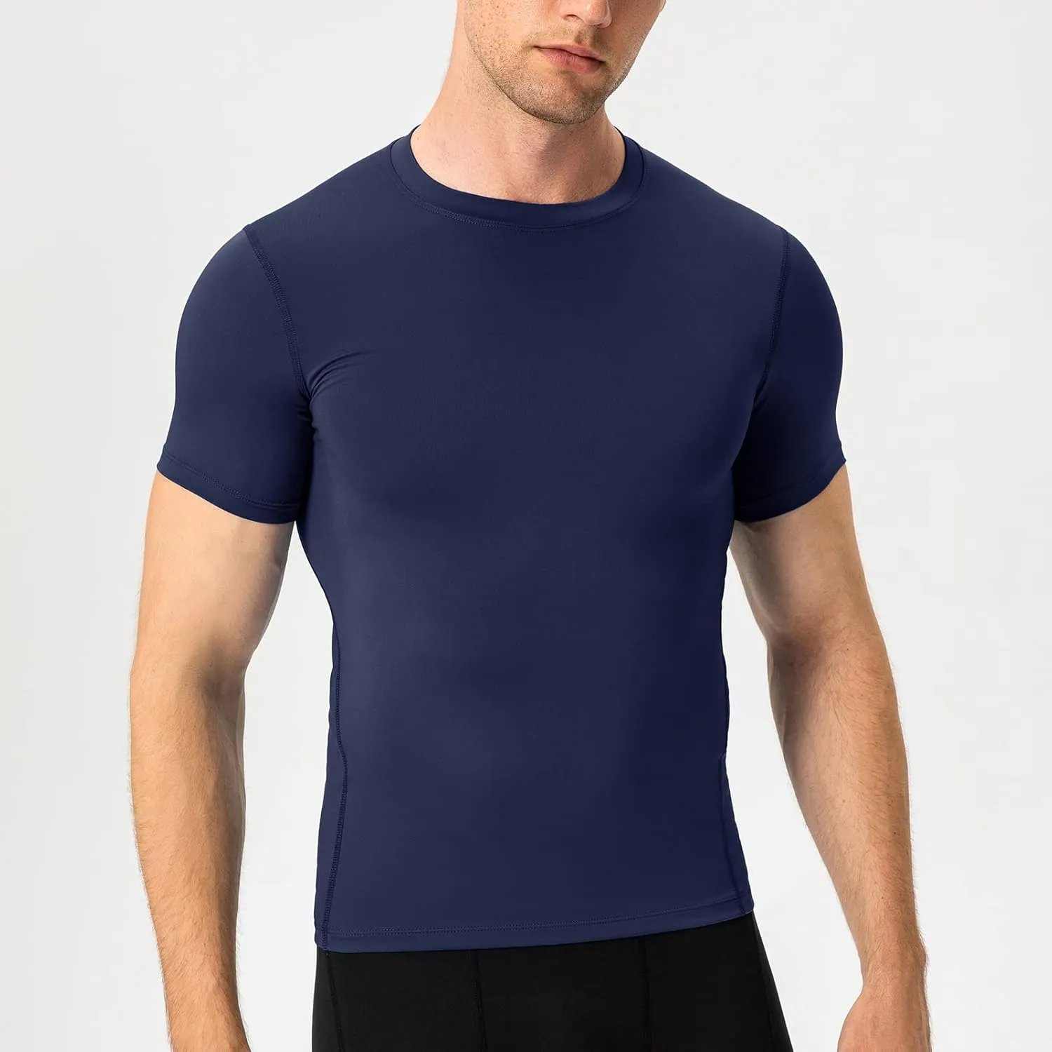 Mens Compression Shirts Short Sleeve Athletic Compression Tops Dry Fit Running T-Shirt Sports Base Layer Undershirts