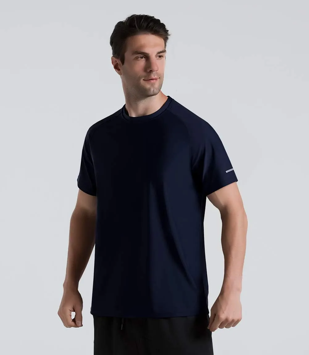 Men's Cooling Ice Silk Running Shirts Quick Dry Short Sleeve Athletic Gym T-Shirts UPF 50  Outdoor Workout Tshirts