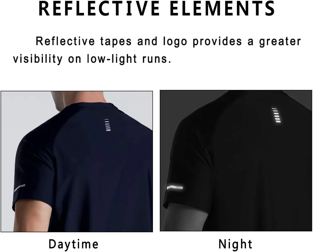 Men's Cooling Ice Silk Running Shirts Quick Dry Short Sleeve Athletic Gym T-Shirts UPF 50  Outdoor Workout Tshirts