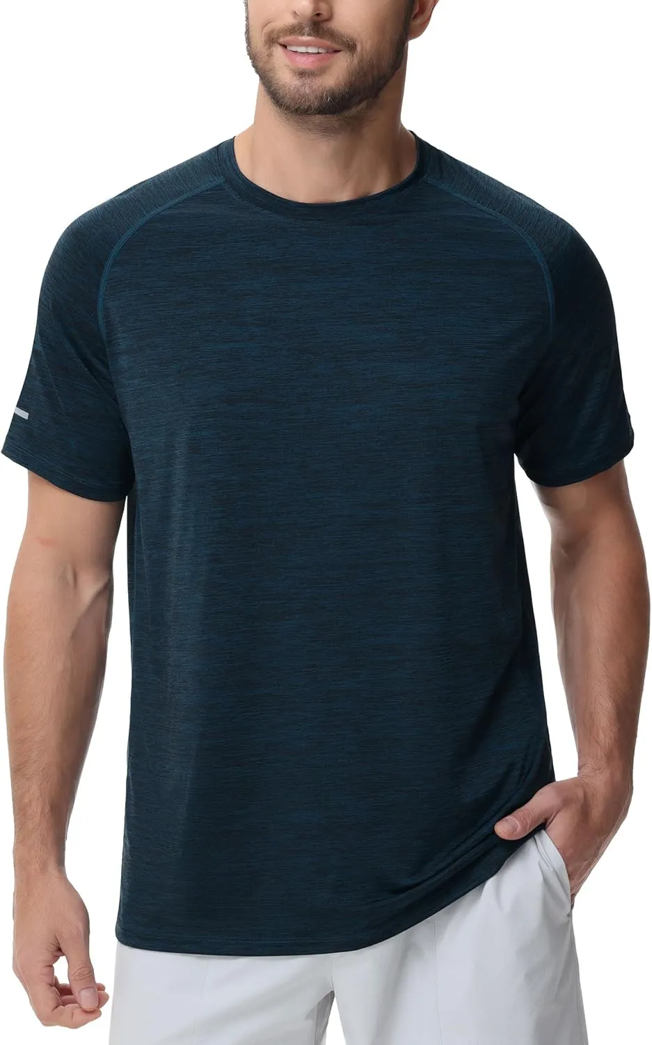 Men's Cooling Ice Silk Running Shirts Quick Dry Short Sleeve Athletic Gym T-Shirts UPF 50  Outdoor Workout Tshirts