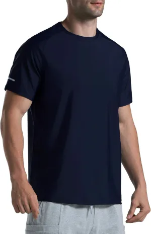 Men's Cooling Ice Silk Running Shirts Quick Dry Short Sleeve Athletic Gym T-Shirts UPF 50  Outdoor Workout Tshirts