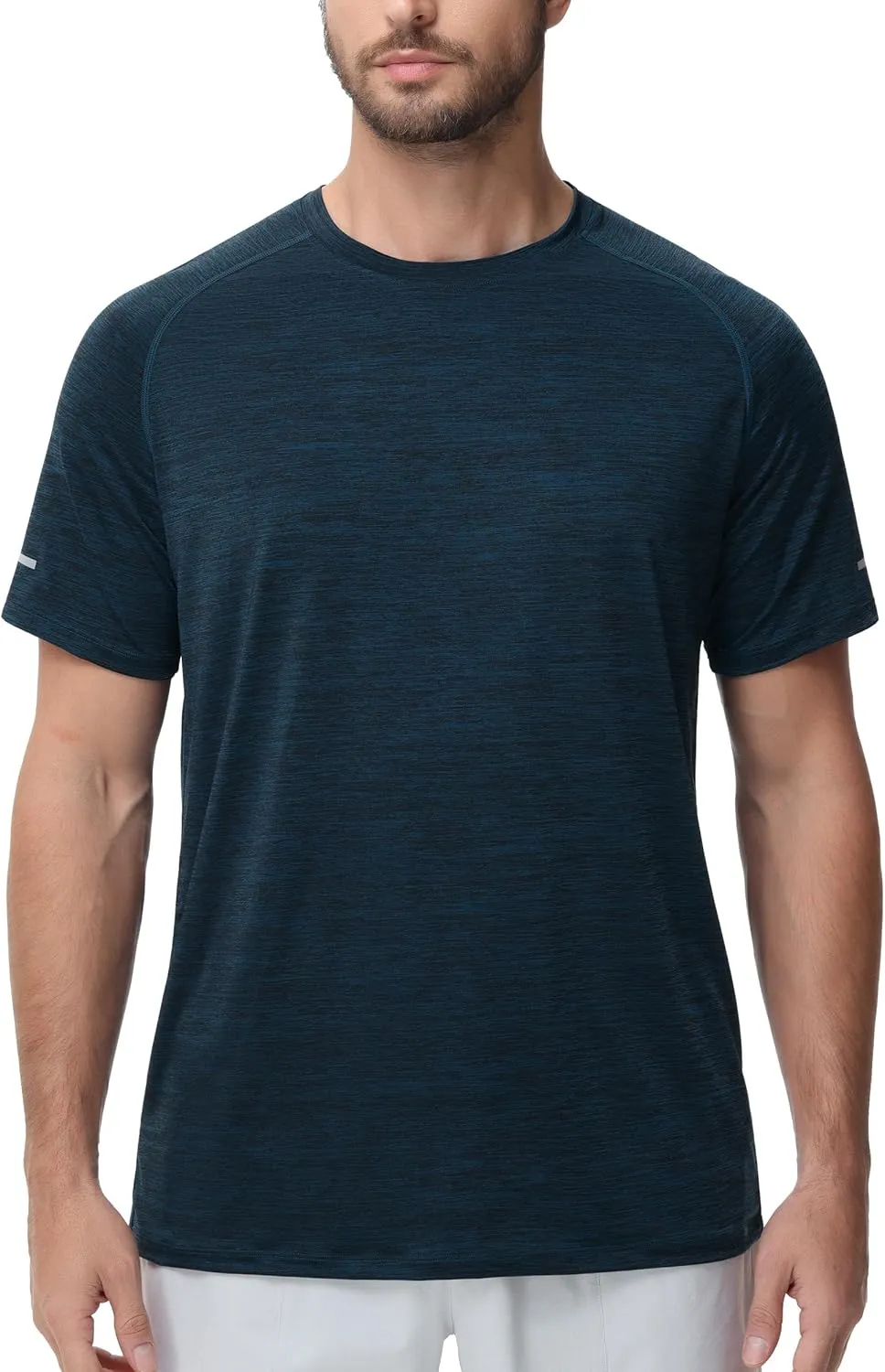 Men's Cooling Ice Silk Running Shirts Quick Dry Short Sleeve Athletic Gym T-Shirts UPF 50  Outdoor Workout Tshirts