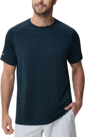Men's Cooling Ice Silk Running Shirts Quick Dry Short Sleeve Athletic Gym T-Shirts UPF 50  Outdoor Workout Tshirts
