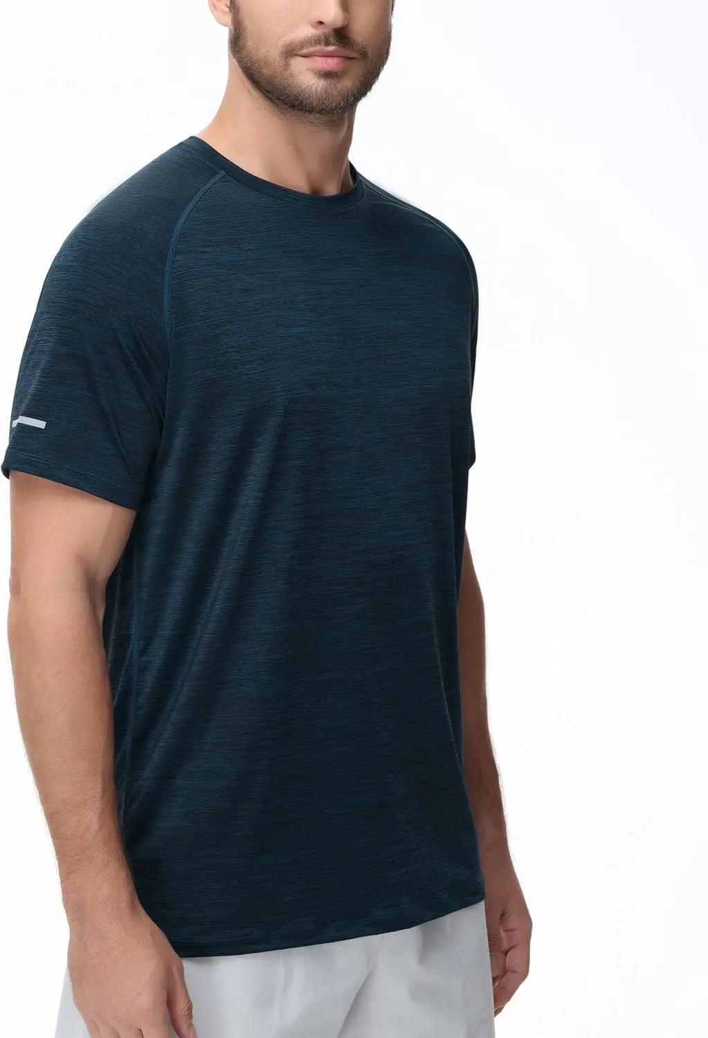 Men's Cooling Ice Silk Running Shirts Quick Dry Short Sleeve Athletic Gym T-Shirts UPF 50  Outdoor Workout Tshirts