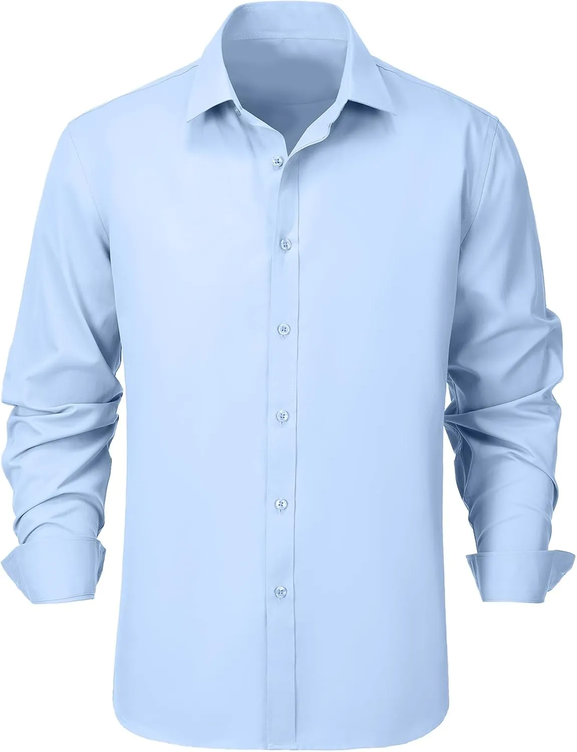 Men's Dress Shirts Slim Fit Solid Formal Shirt Business Casual Button Down Shirts Long Sleeve Stretch Tuxedo Shirt