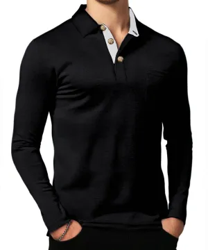 Mens Fashion Polo Shirts Short Sleeve Shirt Classic Button Cotton Stylish Golf Polo Shirts with Pocket for Men
