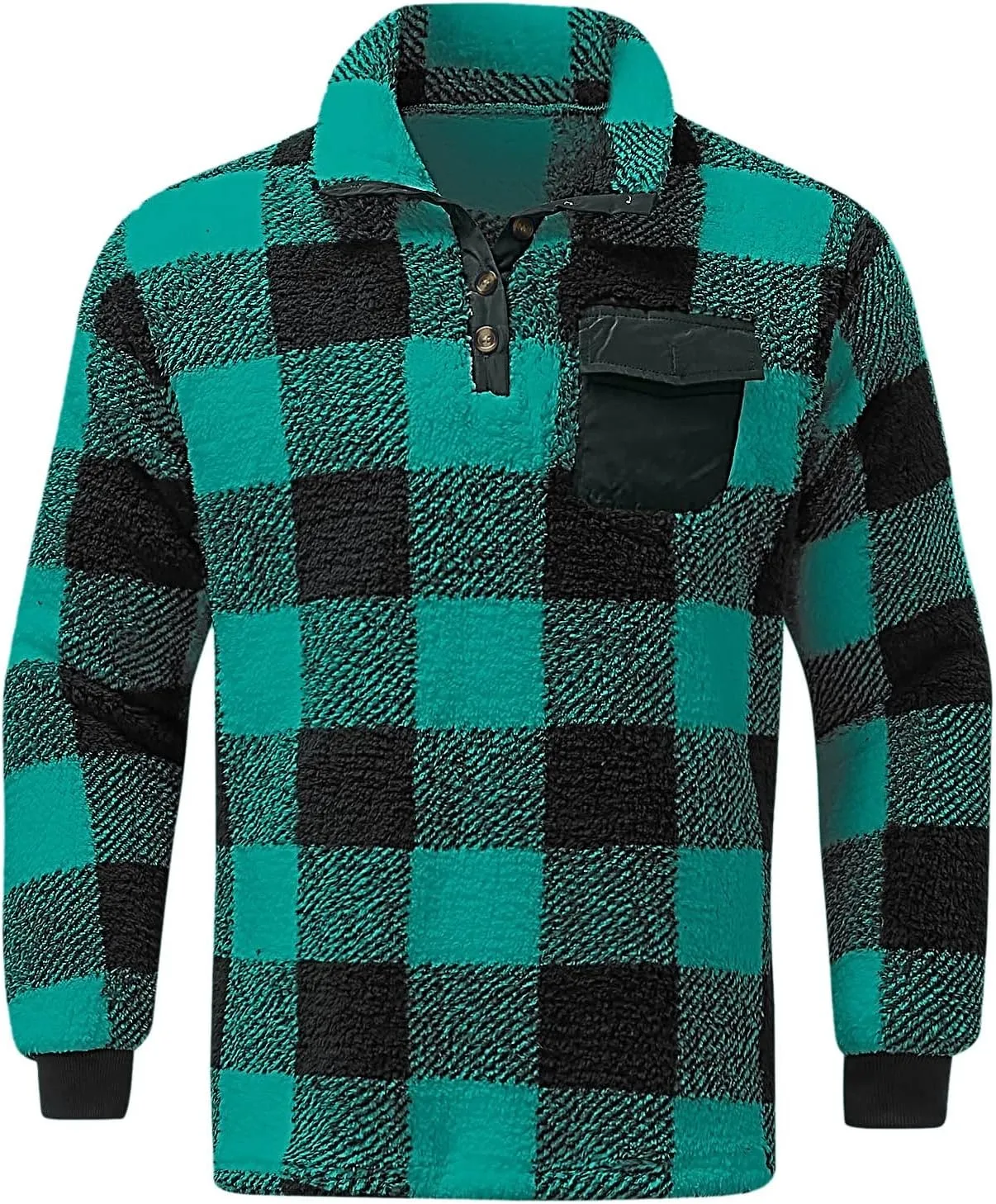Men's Flannel Shirt Stripe Print Hooded Zipper Pocket Long Sleeve Shirt Patchwork Men's Plaid Hoodie Flannel Jacket