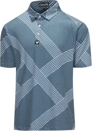 Mens Golf Polo Shirts Short Sleeve Dry Fit Performance Moisture Wicking Casual Print Collared Golf Shirts for Men