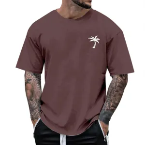 Mens Graphic T-Shirts Short Sleeve Crew Neck Shirt Casual Loose Tops Athletic Hawaiian Beach Summer Tee Shirts