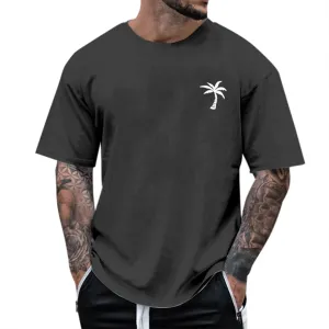 Mens Graphic T-Shirts Short Sleeve Crew Neck Shirt Casual Loose Tops Athletic Hawaiian Beach Summer Tee Shirts