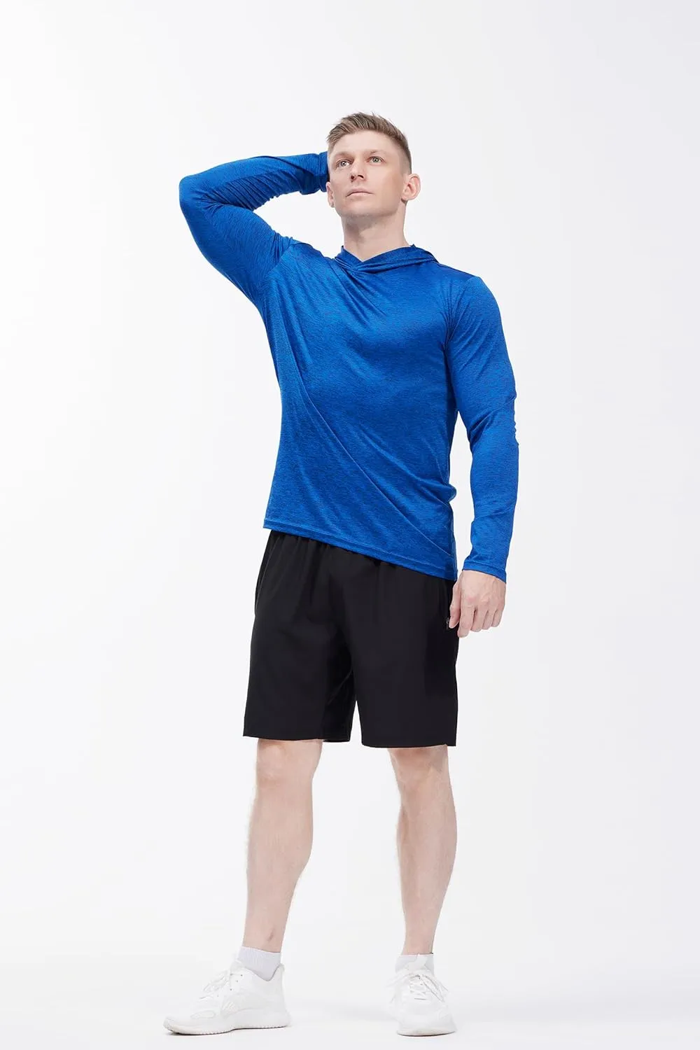 Men's Lightweight Hoodies 4 Pack Long Sleeve Athletic Shirts for Mens Running Workout Swim T-Shirt