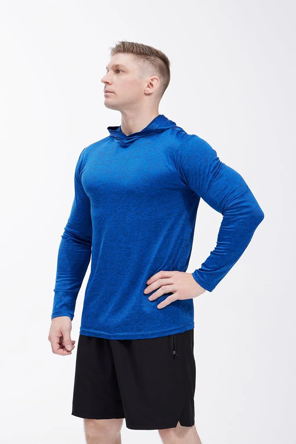 Men's Lightweight Hoodies 4 Pack Long Sleeve Athletic Shirts for Mens Running Workout Swim T-Shirt