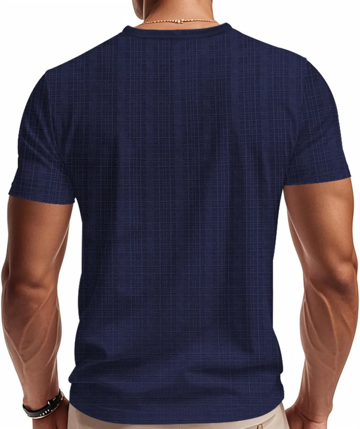 Men's Linen Henley Shirts Casual Short Sleeve V Neck Blouses Tops 2025 Summer Beach Hippie Shirts with Pocket