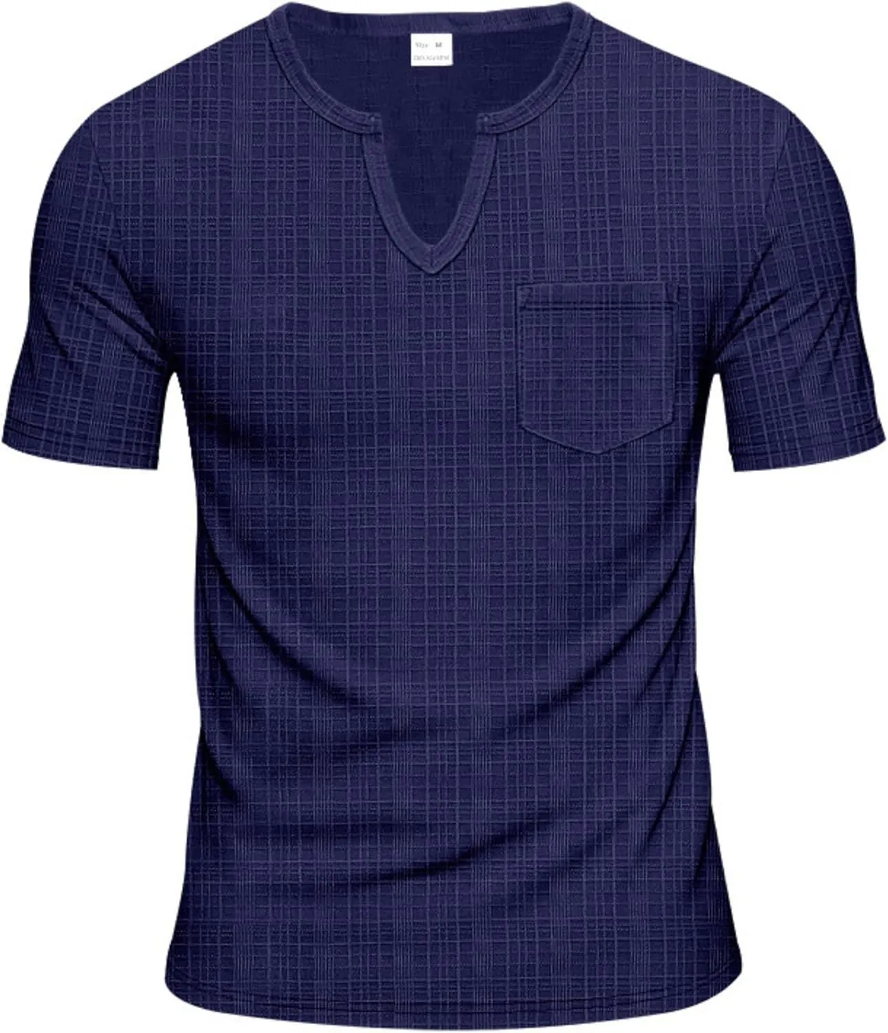 Men's Linen Henley Shirts Casual Short Sleeve V Neck Blouses Tops 2025 Summer Beach Hippie Shirts with Pocket