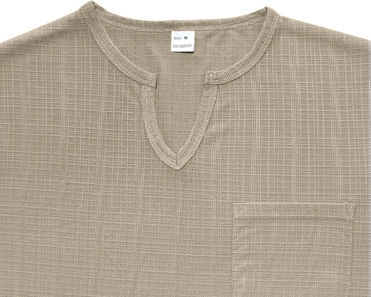 Men's Linen Henley Shirts Casual Short Sleeve V Neck Blouses Tops 2025 Summer Beach Hippie Shirts with Pocket