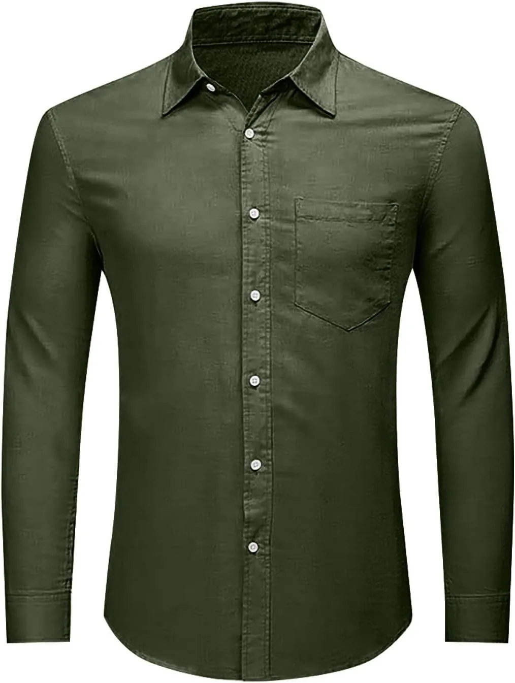 Mens Long Sleeve Dress Shirts Stretch Wrinkle-Free Formal Shirt Business Casual Summer Button Up Beach Wedding Shirts