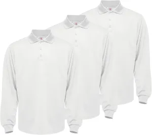 Men's Long Sleeve Polo T-Shirt Gym Pack Tactical Golf Shirts Moisture Wicking Quick Dry Shirts UPF 50 