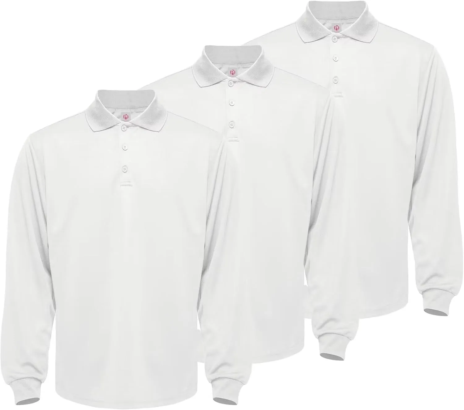 Men's Long Sleeve Polo T-Shirt Gym Pack Tactical Golf Shirts Moisture Wicking Quick Dry Shirts UPF 50 