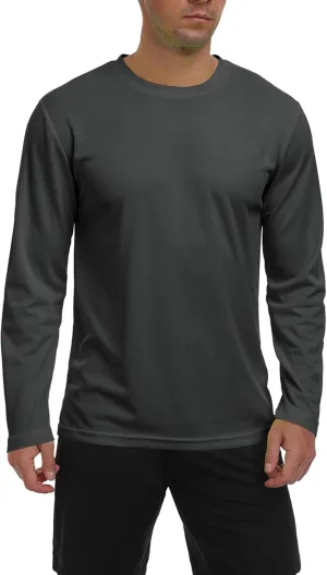 Men's Long Sleeve Sun Shirt Lightweight Workout UV Protection Quick Dry Hiking Tee Shirts Cycling Fishing Athletic Tops