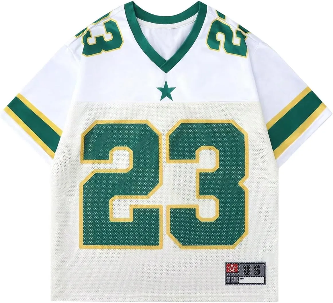 Men's Number Graphic Jersey Shirts Short Sleeve Striped Casual T Shirt Top Athletic Sports Jersey T Shirts Streetwear