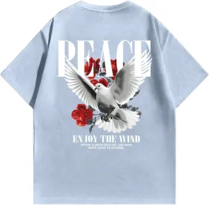 Men's Oversized T Shirt Short Sleeve Crew Neck Graphic Tees Drop Shoulder Summer Tops Streetwear