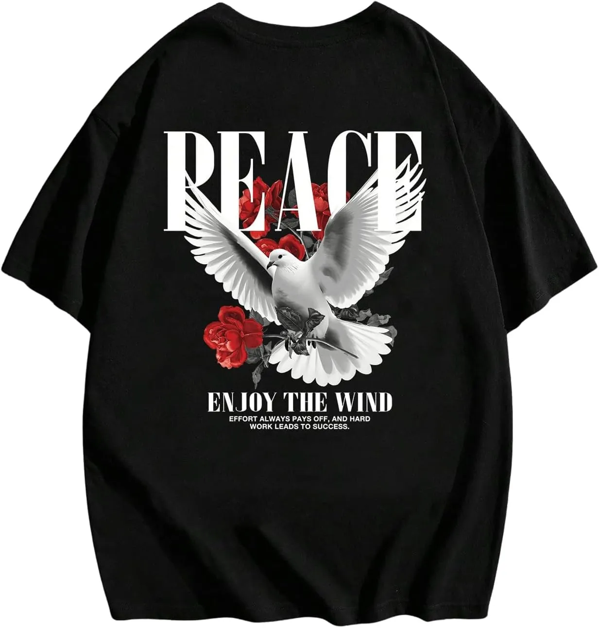 Men's Oversized T Shirt Short Sleeve Crew Neck Graphic Tees Drop Shoulder Summer Tops Streetwear