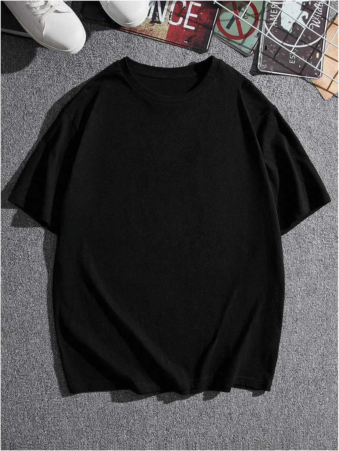 Men's Oversized T Shirt Short Sleeve Crew Neck Graphic Tees Drop Shoulder Summer Tops Streetwear